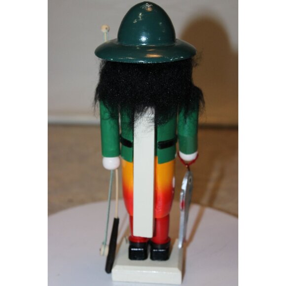 Wood Nutcracker - Fisherman With Rod and Fish - 11" - Picture 4 of 4